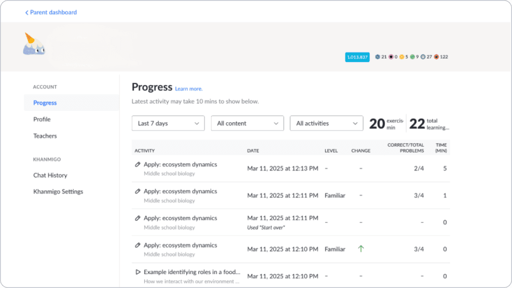 Parent Dashboard
